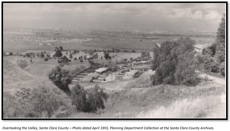 Overlooking the Valley, Santa Clara County - Photo dated April 1955, Planning Department Collection at the Santa Clara County Archives